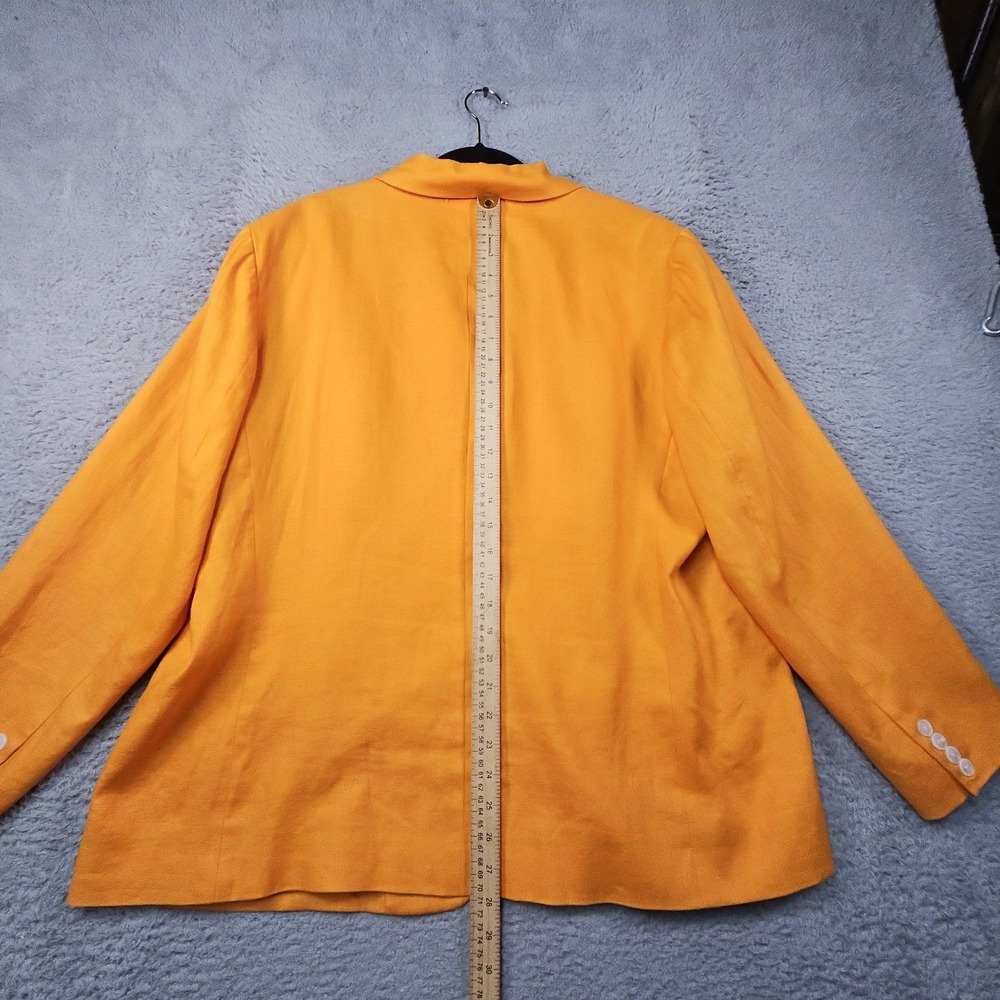 Ralph Lauren Linen Blazer Womens 18W Orange Old Money Coastal Career Prep Jacket - Picture 11 of 16